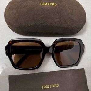 Like New Tom Ford FT1082 Square Sunglasses Dark Havana 02